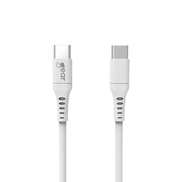 Ladekabel USB-C til USB-C 2.0 2m Hvid Rund Kabel
