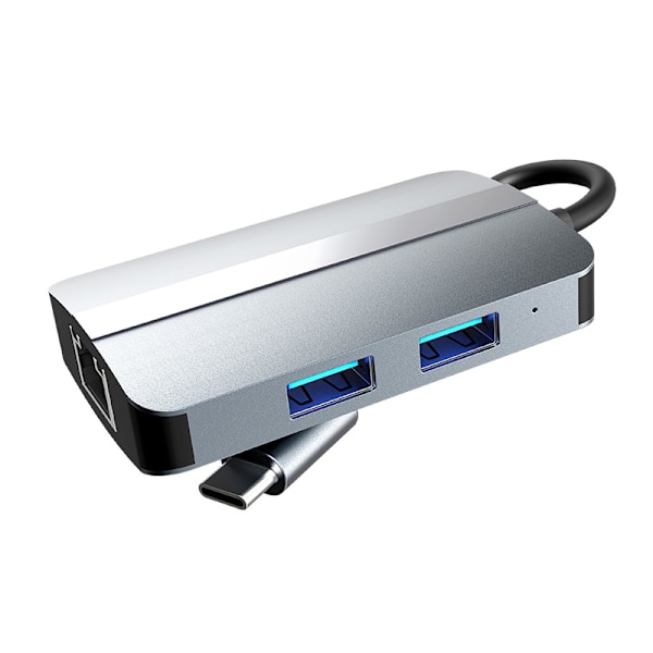 5-i-1 USB-C Hub med Ethernet, SD/TF-kortlæser
