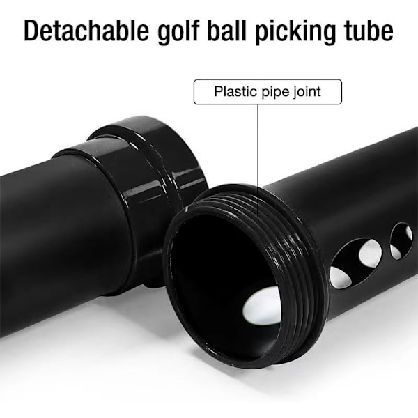 Golfpallonnoutajatyökalu Kevyt alumiininen teleskooppipallon poimija Musta