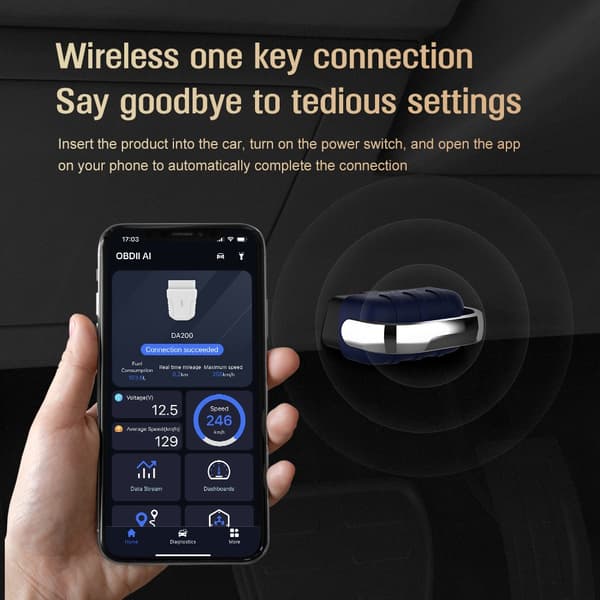 Bilfejlfindingsværktøj med Bluetooth 5.4 - AI OBD Smart Diagnose