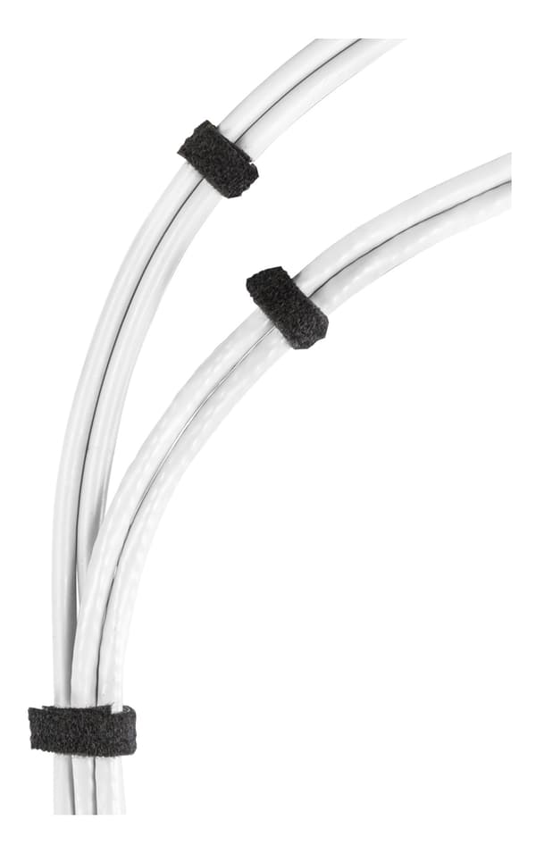 Hook and loop fastener cable ties, width 10mm, 25m, black