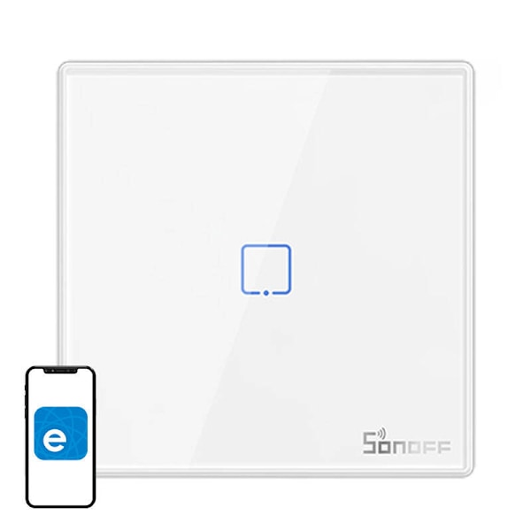 Smart trådlös väggbrytare Sonoff T2EU1C-RF 433MHz (1-kanal)