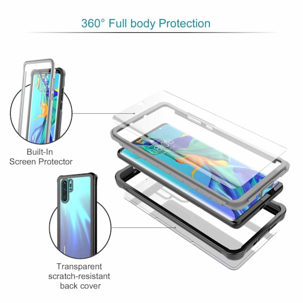 INF Huawei P30 Pro extra iskunkestävä kuori näytönsuojalla
