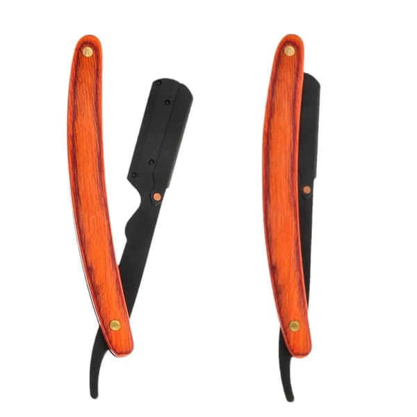 Manuel foldbar barberkniv til mænd - Rustfrit stål & Tech Wood håndtag for præcis barbering