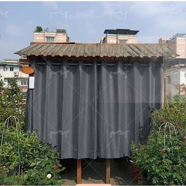 Utomhusgardiner för lusthus (1,5x2,7 m med krokar/enskild panel)