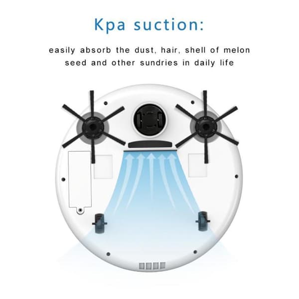 Smart 3-i-1 Robotdammsugare - Sopning, Moppning & Dammsugning för Hårda Golv White White