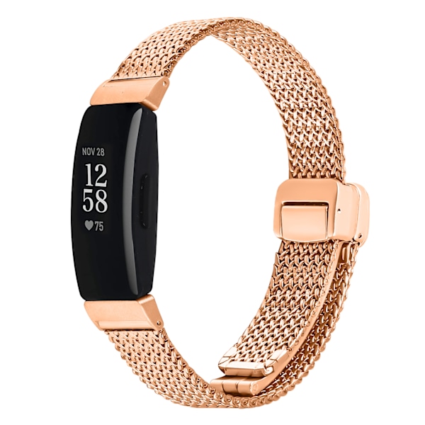 Milanese armband i rostfritt stål för Fitbit Inspire 1/HR/Inspire 2 Rose guld