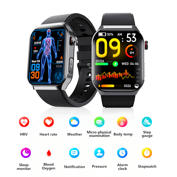 F700 Smartwatch: Avanceret sundhedsovervågning og fitness Sort
