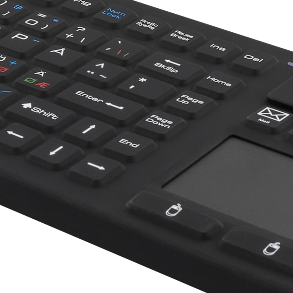 Wireless Keyboard w/ touchpad, silicone, IP65, 2,4 GHz,black