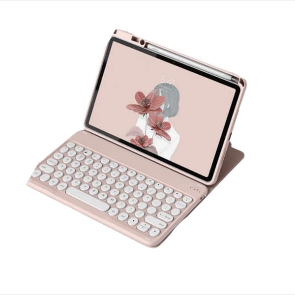360° Roterande Bluetooth Tangentbordsfodral Kompatibelt med iPad 5/6 (2017/2018) 9.7" - Rosa