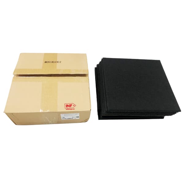 Filt Väggplattor Akustiska Paneler - 12 Pack Ljudisolerade Väggpaneler med Lim Black Black