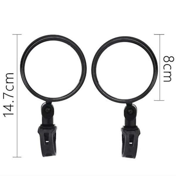 INF Justerbara Backspeglar till Cyklar - 2 pack Svart