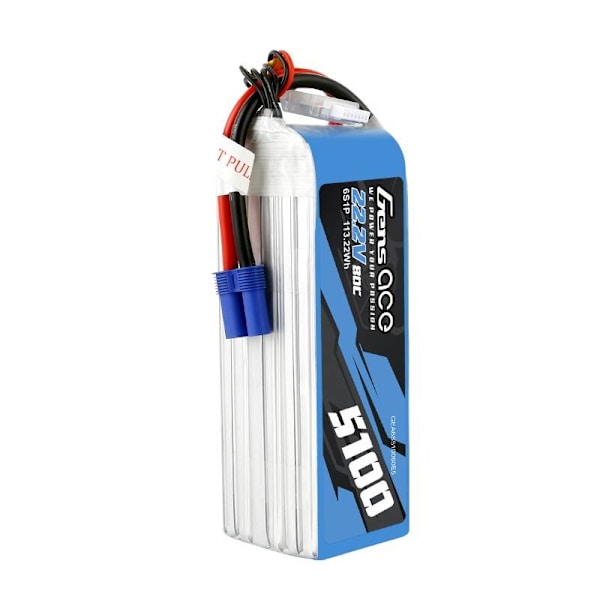 Batteri GensAce 5100mAh 22,2V 80C 6S1P EC5