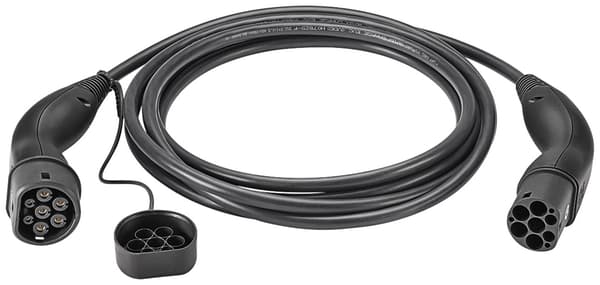 Laddkabel Typ 2, upp till 22 kW, 10 m, svart