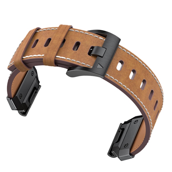 Ægte læderurrem til Garmin Fenix 8/7X/7/6/5/965 Brun 26 mm