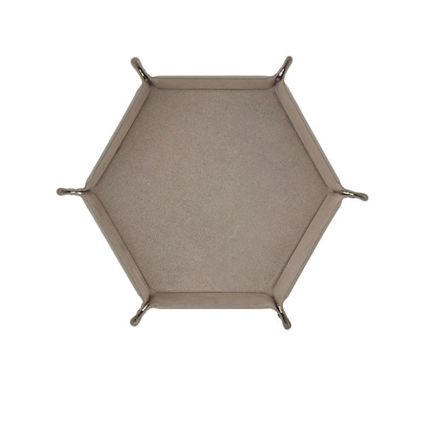 Hexagon Velvet Desktop Storage Box Grey Grey