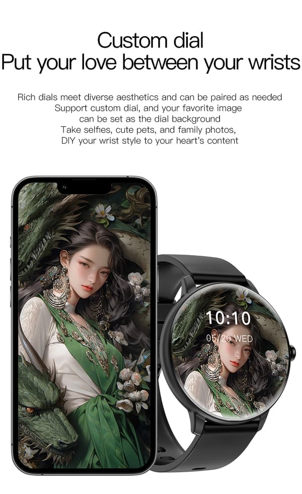 Smartwatch med EKG, pulsmåler, blodtryksmåler, søvntracker og skridttæller Black Black