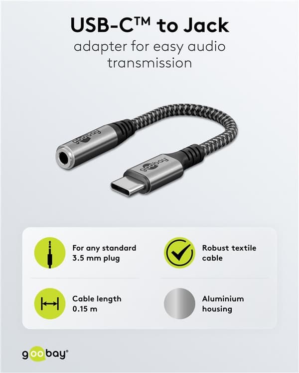 Sovitin USB-C™–liitäntä, 3,5 mm AUX