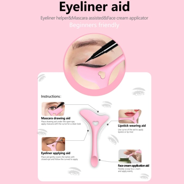 Eyeliner malli stensiili Vaaleanpunainen