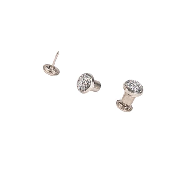 Usynlige Tryklåse, Flad Bagside Rhinestone Runde Knapper (10 stk.) Transparent Transparent