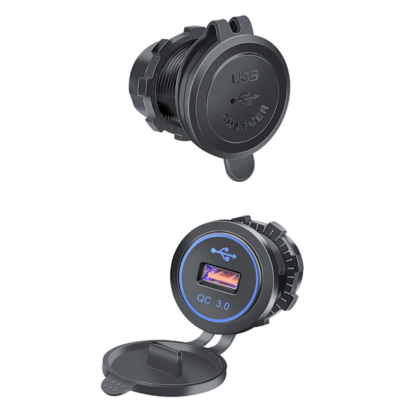 QC3.0 USB-bilopladeradapter med LED-lys