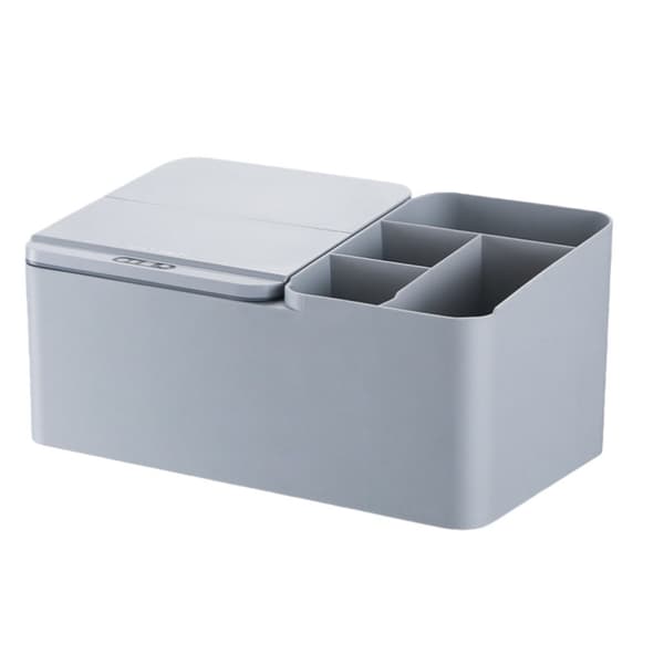 Smart Sensor Elektrisk Bordsvävnadslåda - USB Uppladdningsbar & Multi-Fack Förvaring Grey Grey