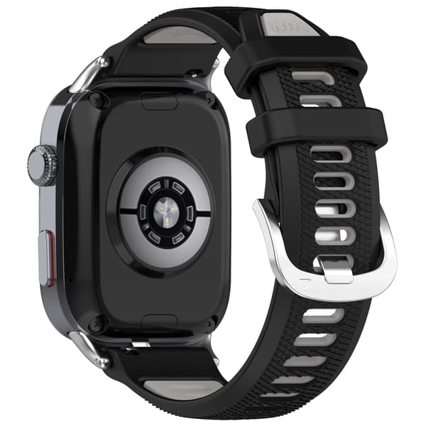 Stilfuld silikonerem til Huawei Watch D2 Black+Grey Black+Grey