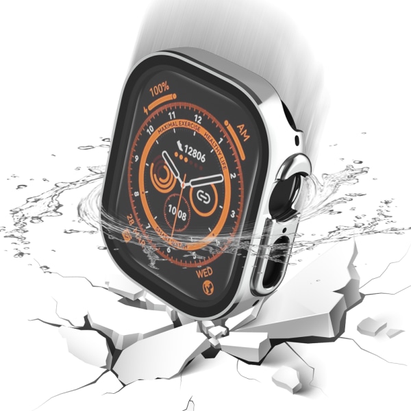 Apple Watch Vattentätt integrerat fodral för Apple Watch 7/8/9/SE2, 41 mm Silver