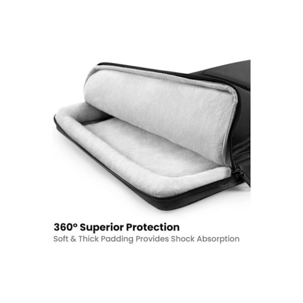 15 tommer laptop-sleeve, vandafvisende laptop-taske til bærbar Sort