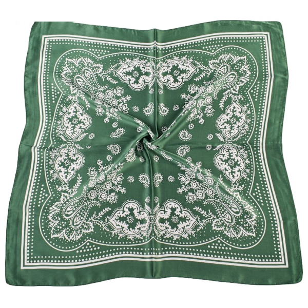 Elegant Paisley Square Scarf - 70x70cm Marinblå Grön