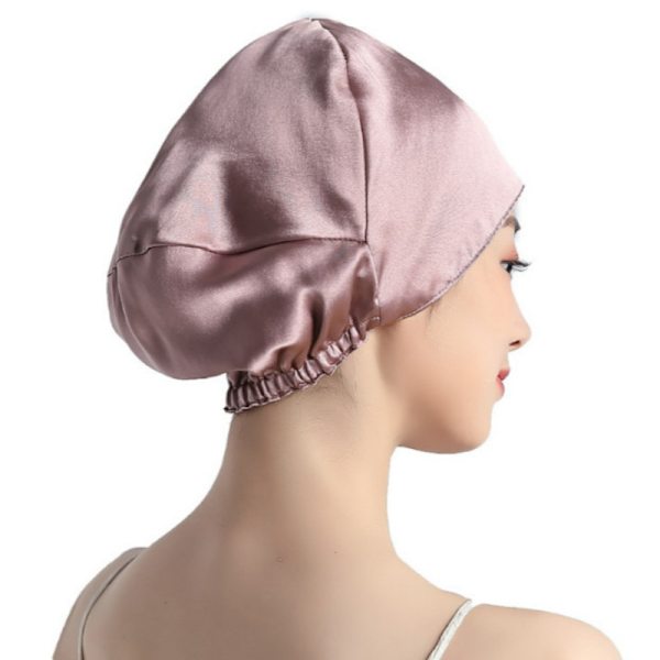 Ylellinen silkkiunihattu hiuksille, 100% Mulberry-silkkihuppu pörröisyyden hallintaan Vaaleanpunainen