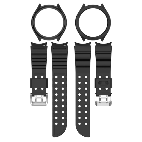 Silikone armbånd Samsung Galaxy watch5/watch4 (40 mm) Sort