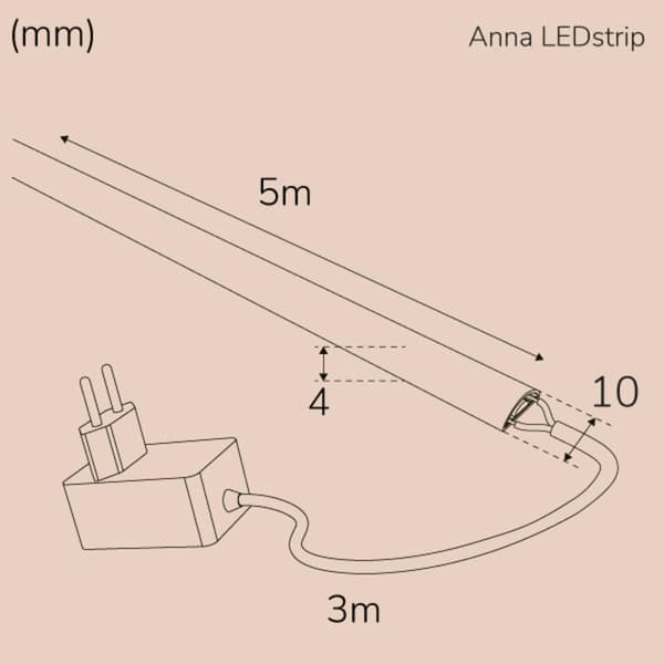 Anna Ledstrip kit COB-LED Milky IP65 5m?? 3000K???