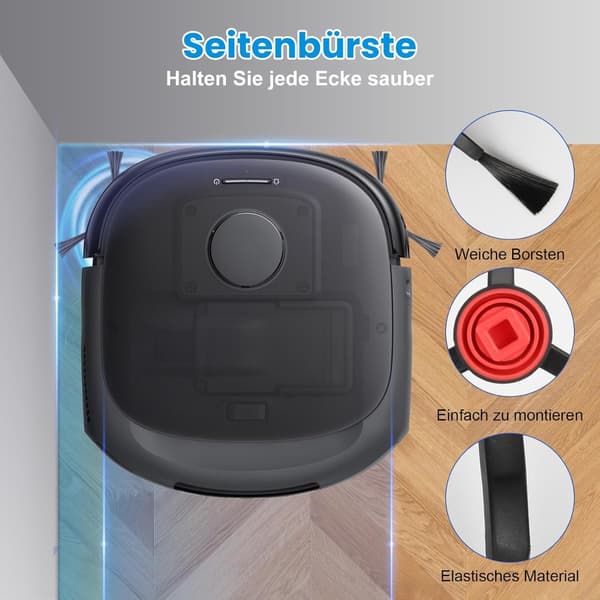 Reservedele kompatible med eufy E25/E28 robotstøvsuger – børster, støvposer, moppevalse og HEPA-filtre til rengøring