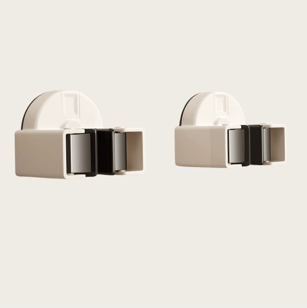 2-pack sugpropp mopphållare, väggmonterad kvasthållare ingen borrning White White