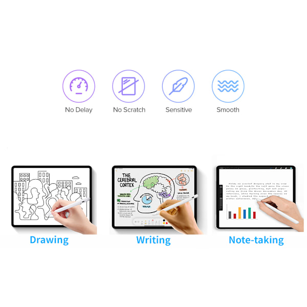 Genopladelig stylus pen med tynd spids 1,45 mm Hvid