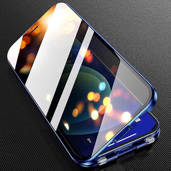 Dubbelsidigt Magnetiskt Mobilfodral för iPhone iPhone 15 Pro Svart 15 x 7.5 x 1 cm