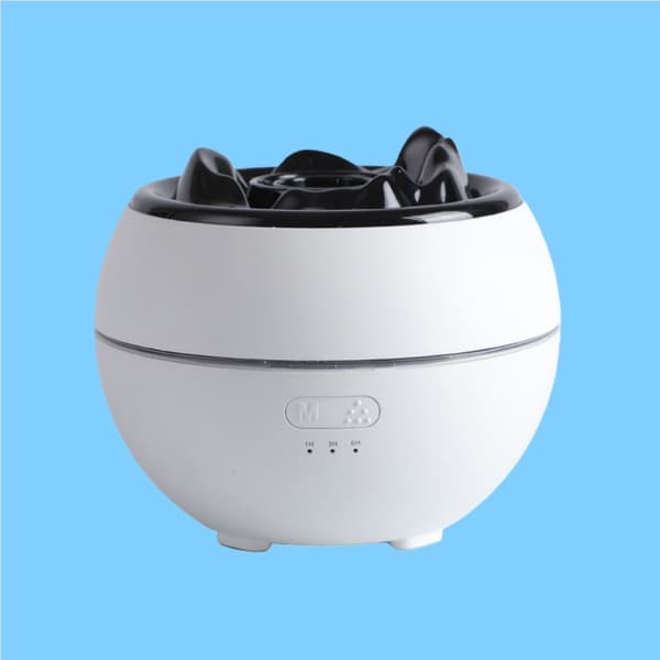 Flame Effect Aroma Diffuser Luftfuktare - Ultraljud Eterisk Oljediffuser med Simulerat Ljus, Kompatibelt med alla eteriska oljor White White