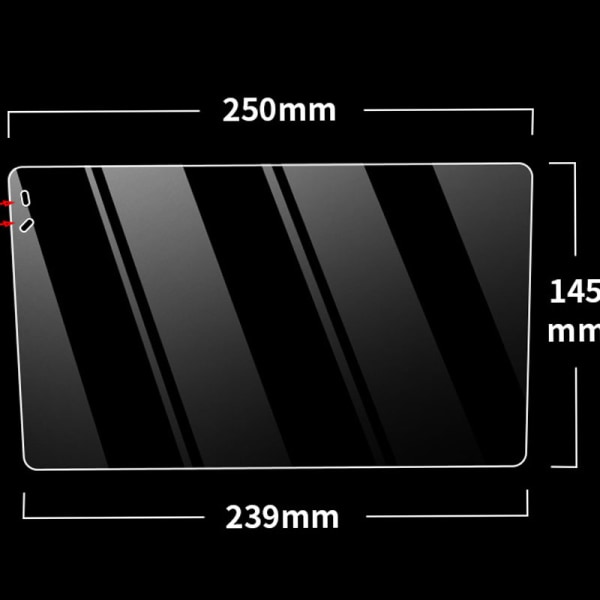 Skärmskydd i härdat glas för bilnavigering, 10,1-10,2 tum