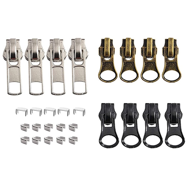 27 st 5# Dragkedjereparationssats, Blandade Färger Metall Dragkedjehuvuden