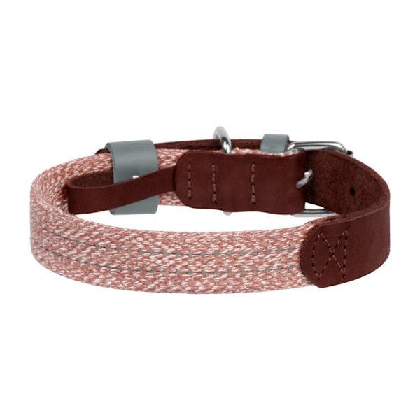 Hundhalsband av naturläder och återvunnet material med QR-kod Waudog storlek L, bredd 25 mm, brun