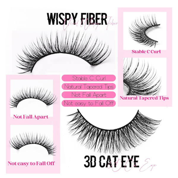 3D Wispy Lösögonfransar - HL10-02 (10 par)