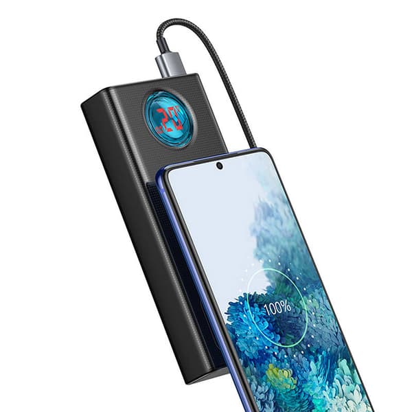 Powerbank Baseus Amblight 30000mAh, 4xUSB, USB-C, 65W (svart)