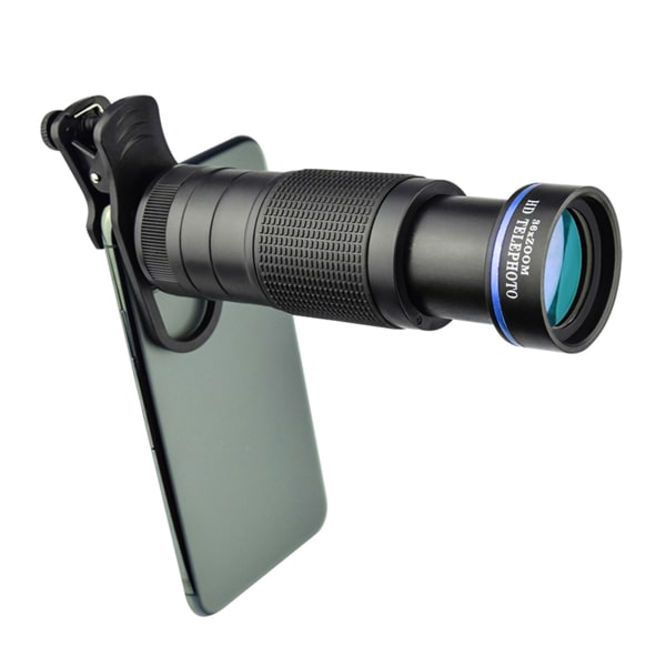 INF 36X HD teleobjektiv för mobiltelefon Svart