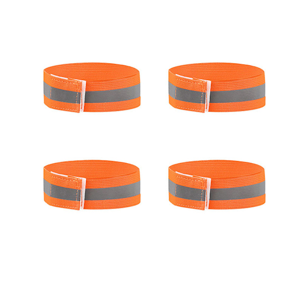 Reflekterande armband - förbättrad synlighet för nattsäkerhet (4-pack) Orange