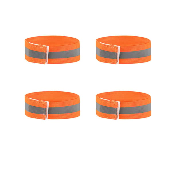 Reflekterande armband - Förbättrad synlighet för säkerhet i mörkret (4-pack) Orange Orange
