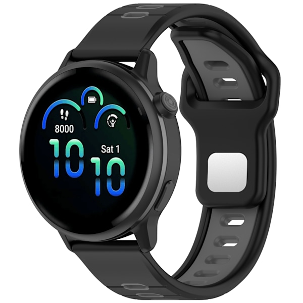 Silikoniranneke Garmin Vivoactive 6 -kellolle Musta + harmaa