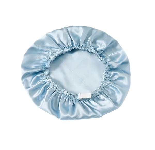 Dobbeltlags sovehætte i 100% silke til kvinder LightBlue LightBlue