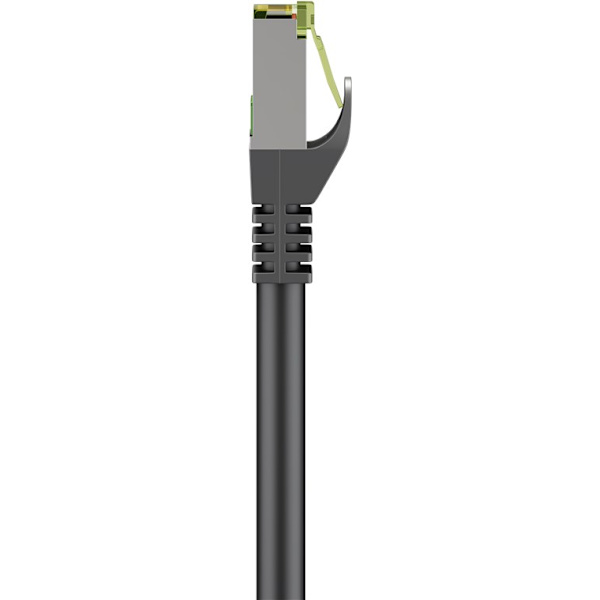 RJ45 patchkabel med CAT 8.1 S/FTP råkabel, AWG 26, svart