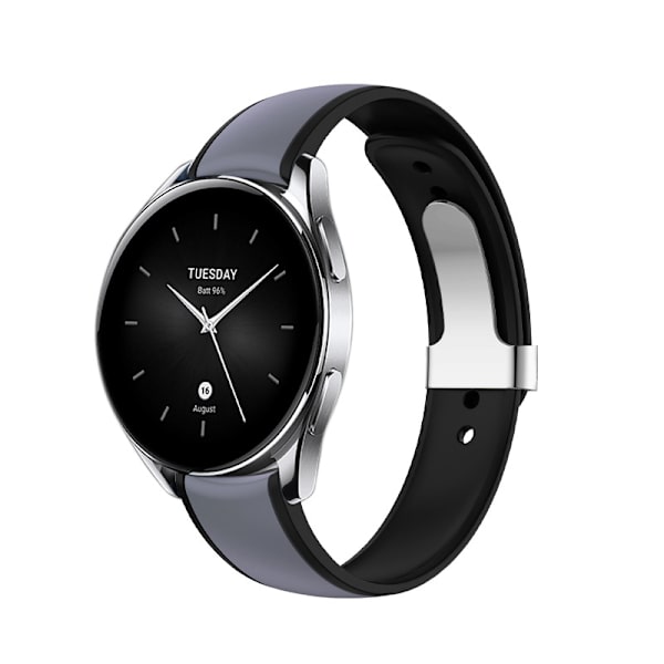 To-farvet silikonerem til Xiaomi Watch S2 Sort+grå